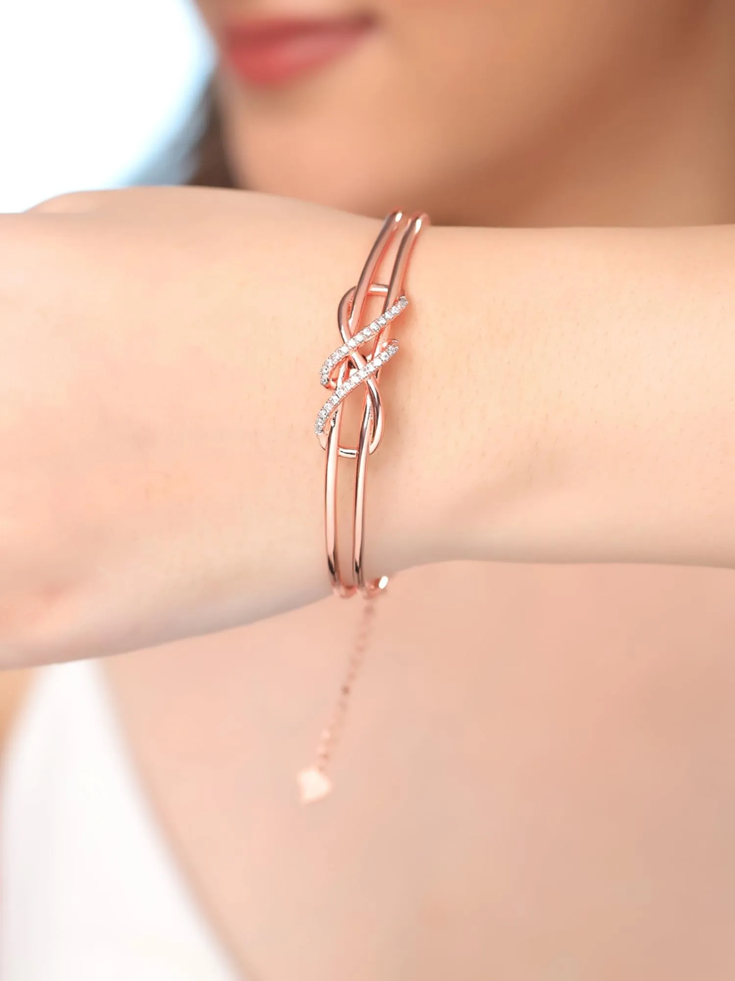 Yellow Chimes Bracelet For Woman | Fashion Rose Gold Bracelet For Women Hand Accessories For Women | Crystal Adjustable Bracelets for Girls | Birthday Gift for Girls Women Anniversary Gift for Wife