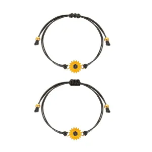 Yellow Chimes Bracelets for Women Set of 2 Pcs Floral Bracelet Yellow Charm Bracelet For Loved Once/Couples/Friends For Unisex Adults Boys And Girls