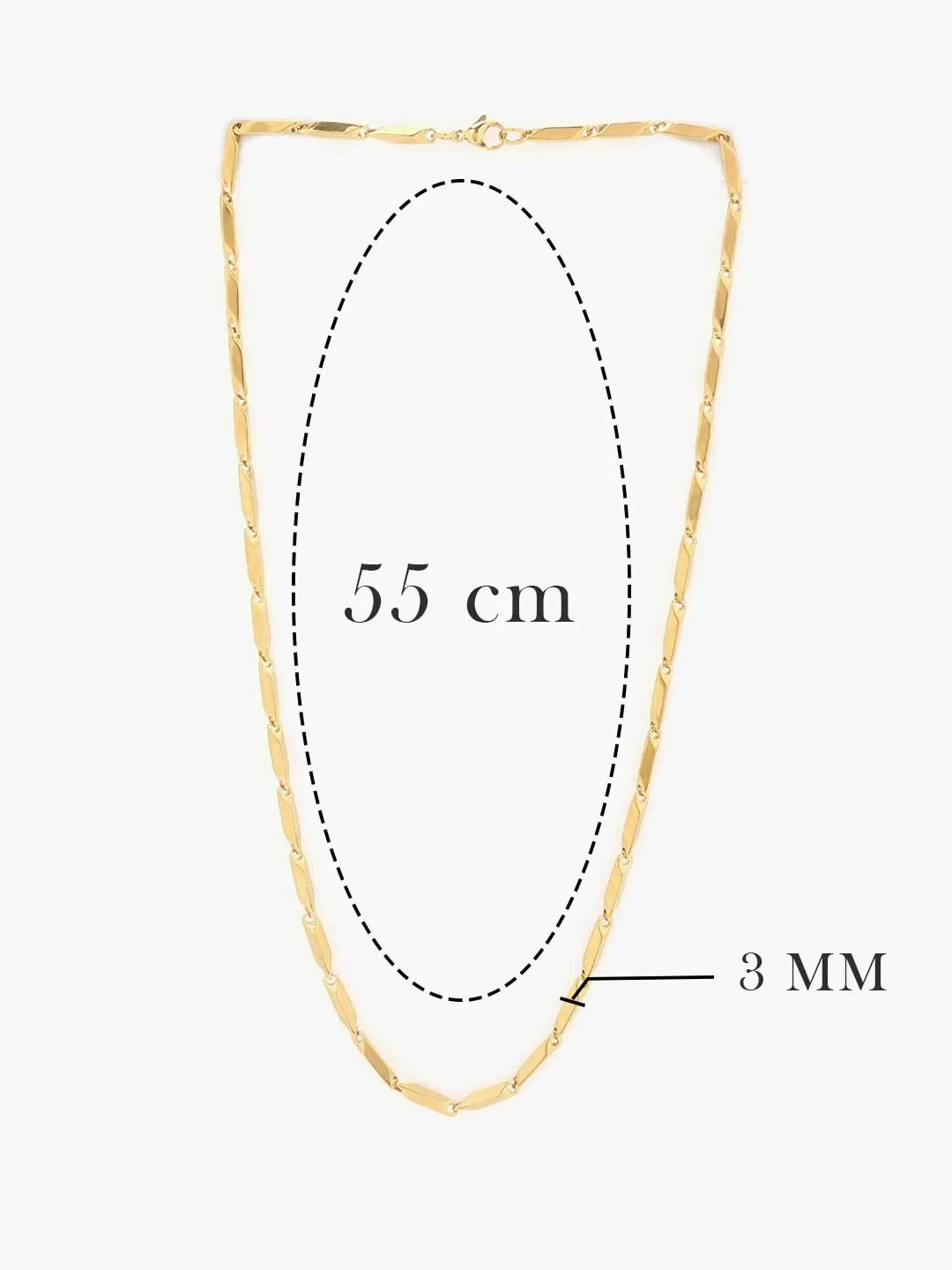 Yellow Chimes Chain for Men and Boys Gold Chain Men Rice Neck Chain for Men Gold Plated | Stainless Steel Chains for Men | Birthday Gift for Men & Boys Anniversary Gift for Husband