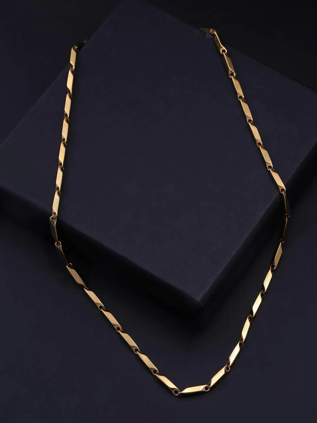 Yellow Chimes Chain for Men and Boys Gold Chain Men Rice Neck Chain for Men Gold Plated | Stainless Steel Chains for Men | Birthday Gift for Men & Boys Anniversary Gift for Husband