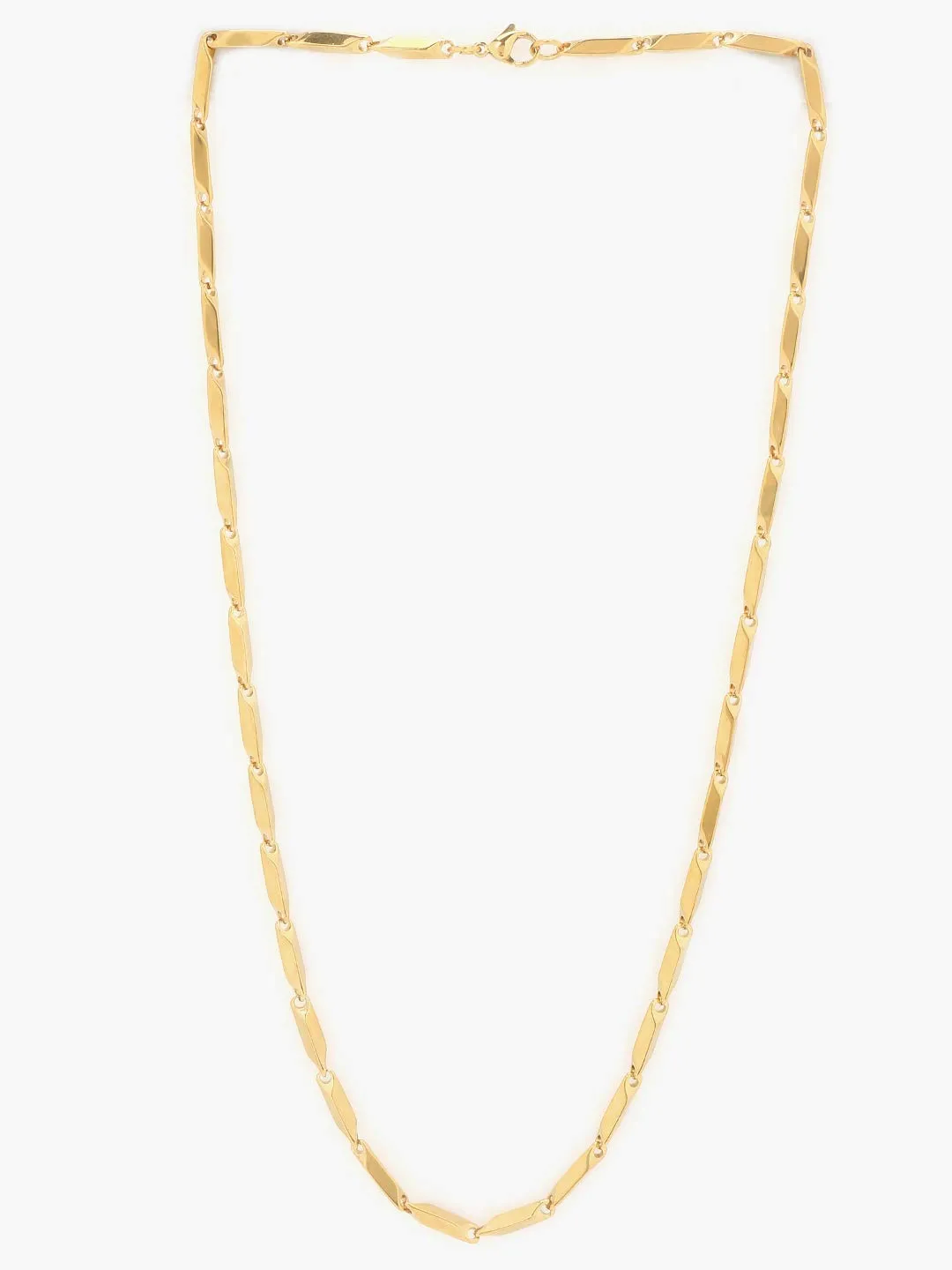 Yellow Chimes Chain for Men and Boys Gold Chain Men Rice Neck Chain for Men Gold Plated | Stainless Steel Chains for Men | Birthday Gift for Men & Boys Anniversary Gift for Husband