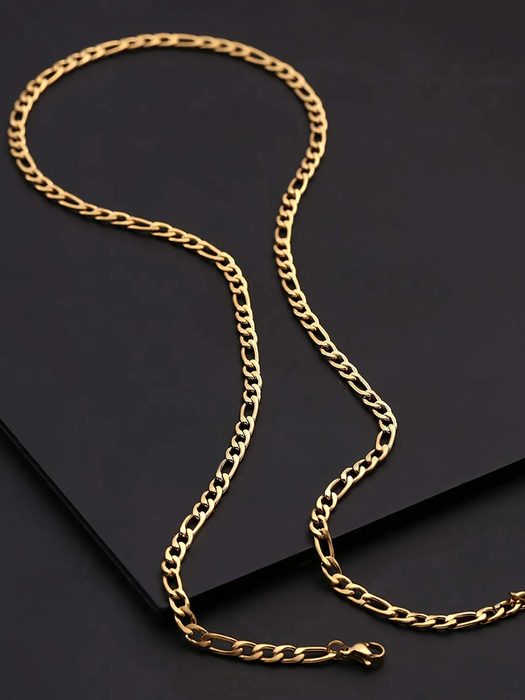 Yellow Chimes Chain for Men and Boys Gold Figaro Neck Chain for Men | Stainless Steel Chains for Men | Birthday Gift for Men and Boys Anniversary Gift for Husband