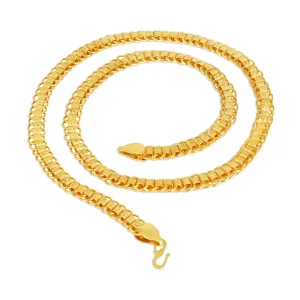 Yellow Chimes Chain for Men Golden Chain 21 Inch Gold-Plated Interlink Neck Chains for Men and Boys.