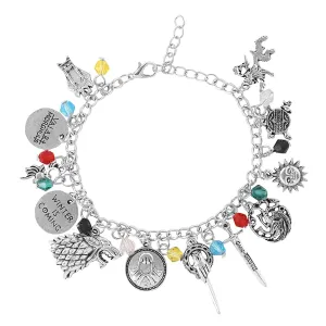 Yellow Chimes Charm Bracelet for Women Silver Bracelet Game of Thrones Merchandise Charms Bracelet for Girls and Women