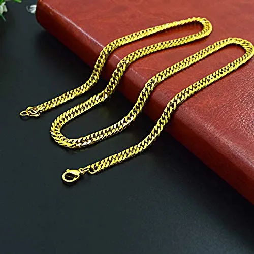 Yellow Chimes Classic 316L Stainless Steel Unisex Gold Chain for Women and Men