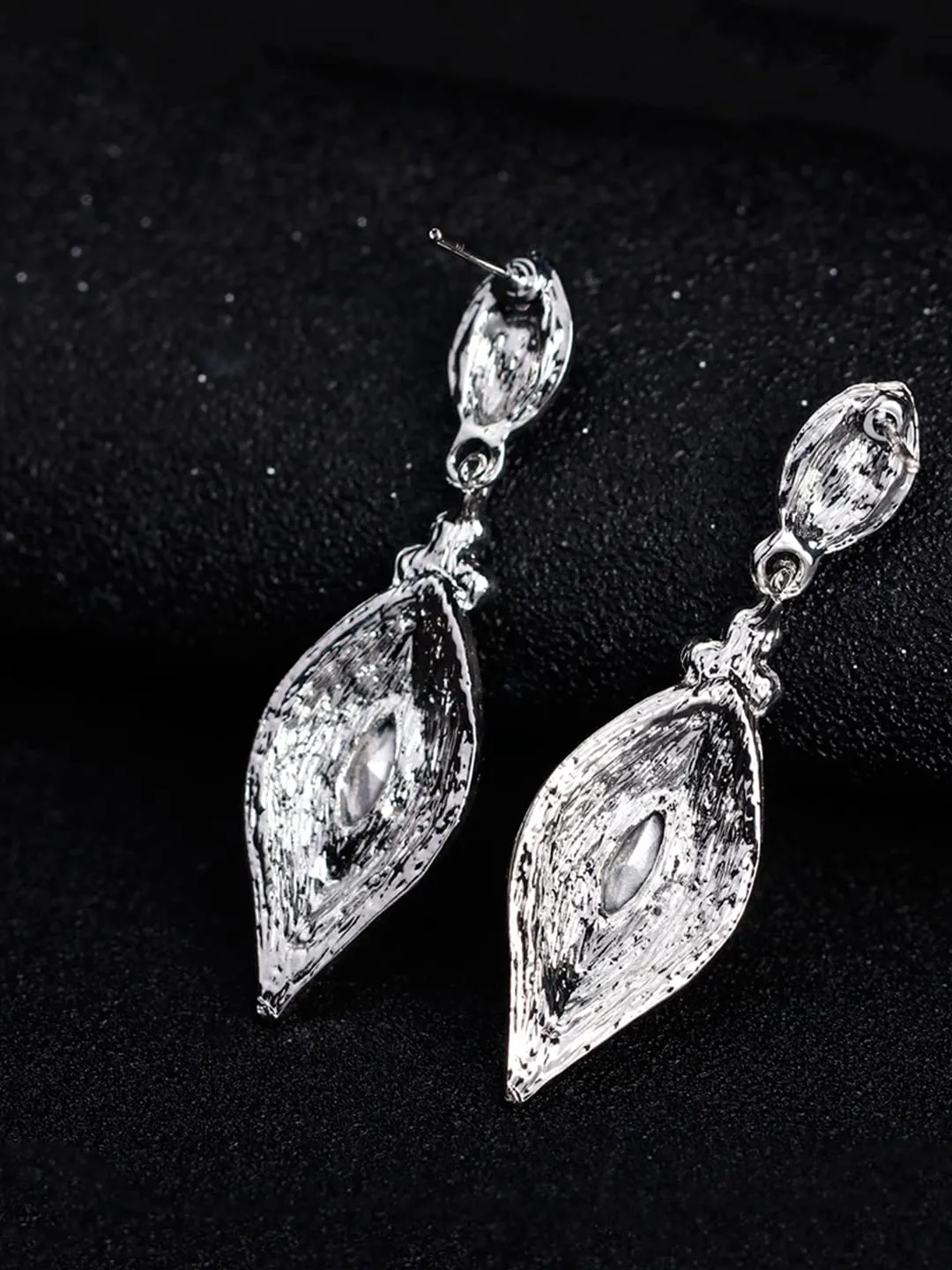 Yellow Chimes Crystal Earrings for Women Silver-Plated White Crystal Drop Earrings For Women and Girls