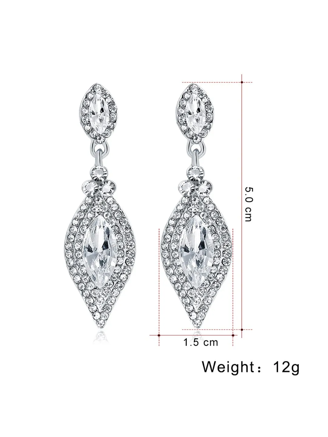 Yellow Chimes Crystal Earrings for Women Silver-Plated White Crystal Drop Earrings For Women and Girls