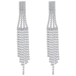 Yellow Chimes Crystals from Swarovski Multi-Chains Crystal Danglers Earrings for Women and Girls