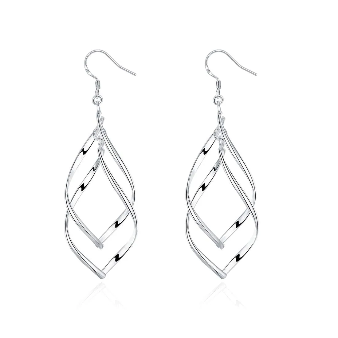 Yellow Chimes Drop Earrings for Women Silver Plated Leaf Shaped Drop Earring for Women and Girls