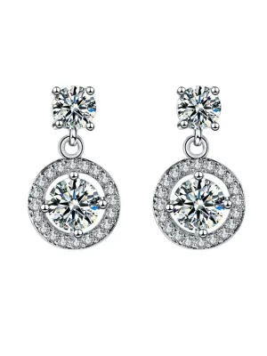 Yellow Chimes Drop Earrings for Women with White Crystal Silver-toned Glamour Spark Drop Earrings For Women & Girls