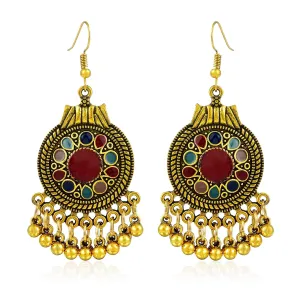 Yellow Chimes Ethnic Vintage Fusion Dangle Earring for Women & Girls