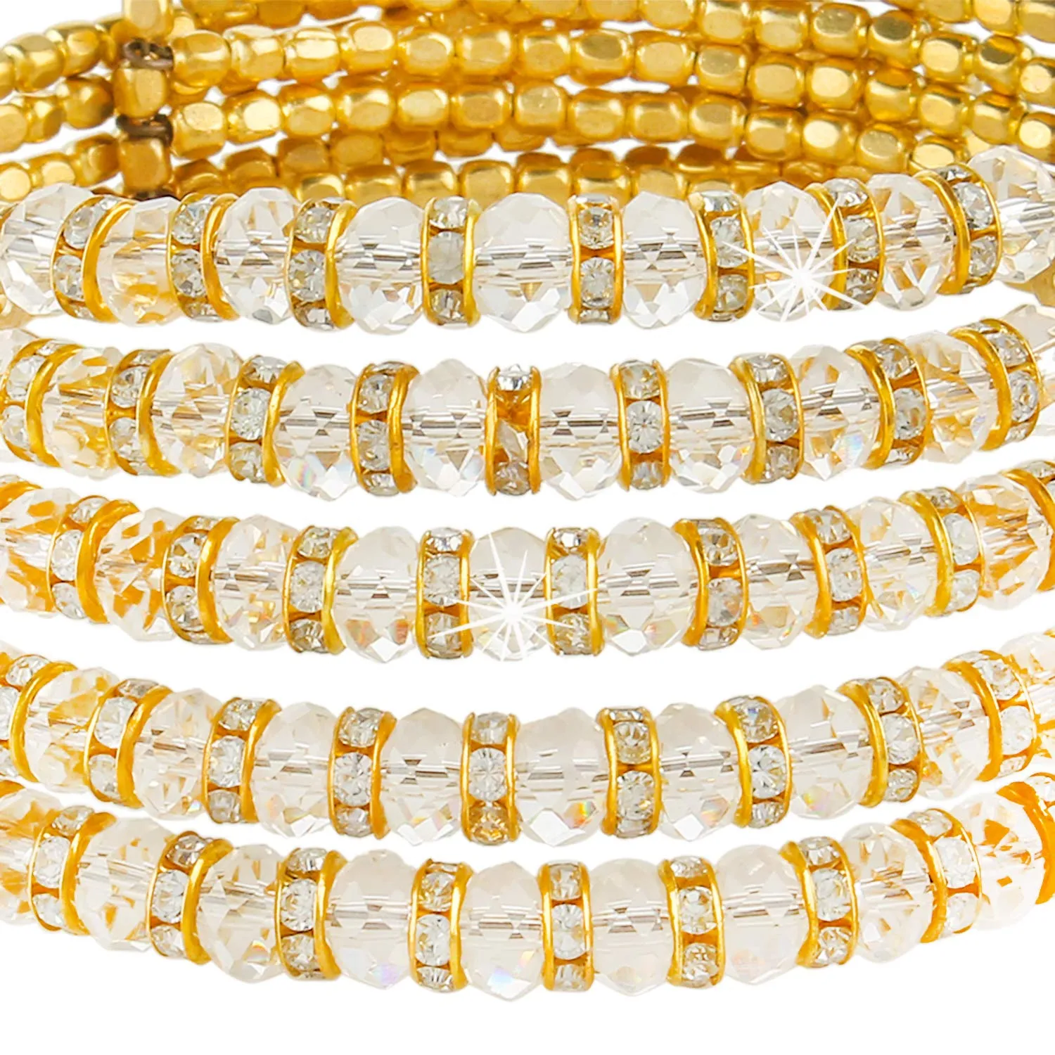 Yellow Chimes Exclusive Sparkling Crystals Beads Stylish Gold Plated Designer Choker Necklace for Women and Girls