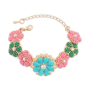 Yellow Chimes Floral Designer Multicolor Stones Bracelet for Women and Girls.