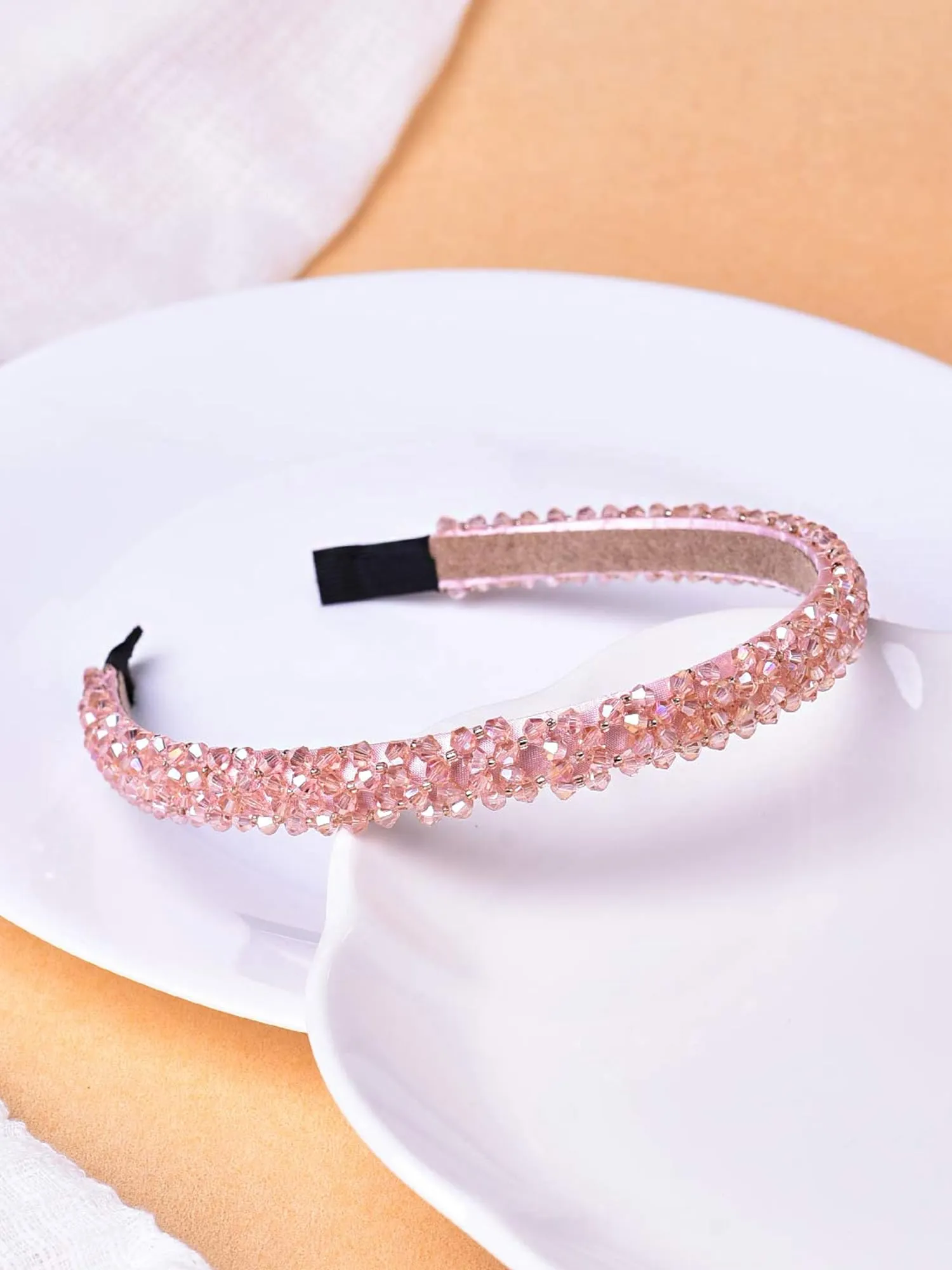 Yellow Chimes Hair Band for Women Girls Hair Accessories for Women Crystal Rhinestone Headband for Women Hair Band for Girls Peach Headband Hair Bands for Girls Hair Accessories for Women Gifts