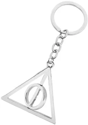 Yellow Chimes Harry Potter's Rotating Triangle Logo Metal Key Chain For Boys And Girls