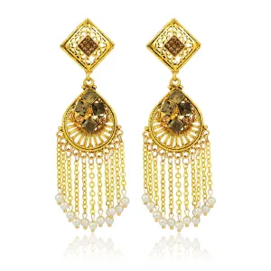 Yellow Chimes Indo-Western Dangler Gold Plated Traditional Earrings for Women & Girls