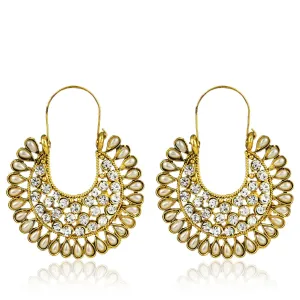 Yellow Chimes Jadau Work Traditional Chandbali Earrings for Women & Girls