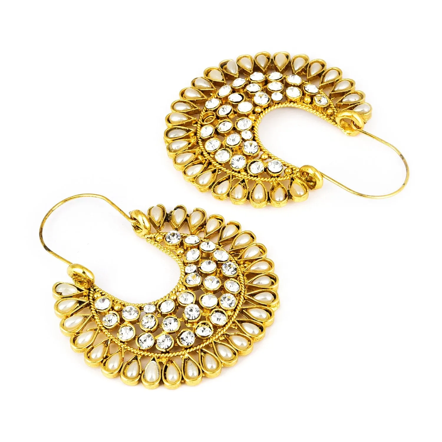 Yellow Chimes Jadau Work Traditional Chandbali Earrings for Women & Girls