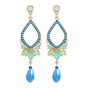 Yellow Chimes Latest Opal Crystal Chandelier Drop Earrings for Women and Girls