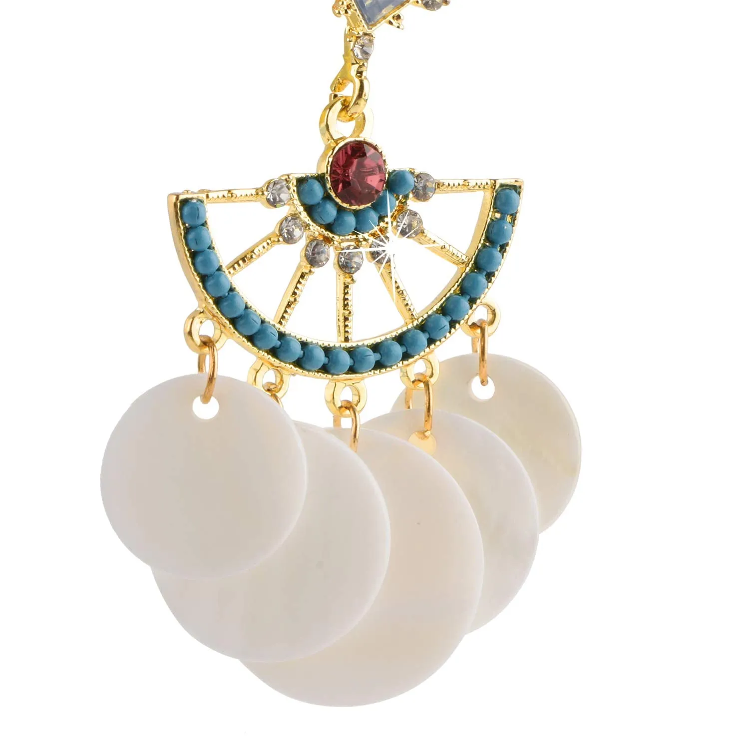 Yellow Chimes Latest Stylish Shell Crystal White Earrings for Women & Girls