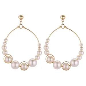 Yellow Chimes Latest Trend Pearl Hoops Earrings for Women and Girls