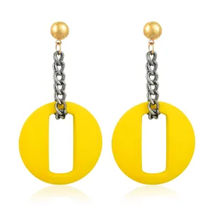 Yellow Chimes Matte Finish Soft Touch Leather, Alloy Drop Earring for Women & Girls