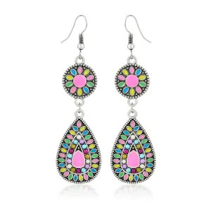 Yellow Chimes Modern Art Alloy Enamel Dangle Earring for Women & Girls