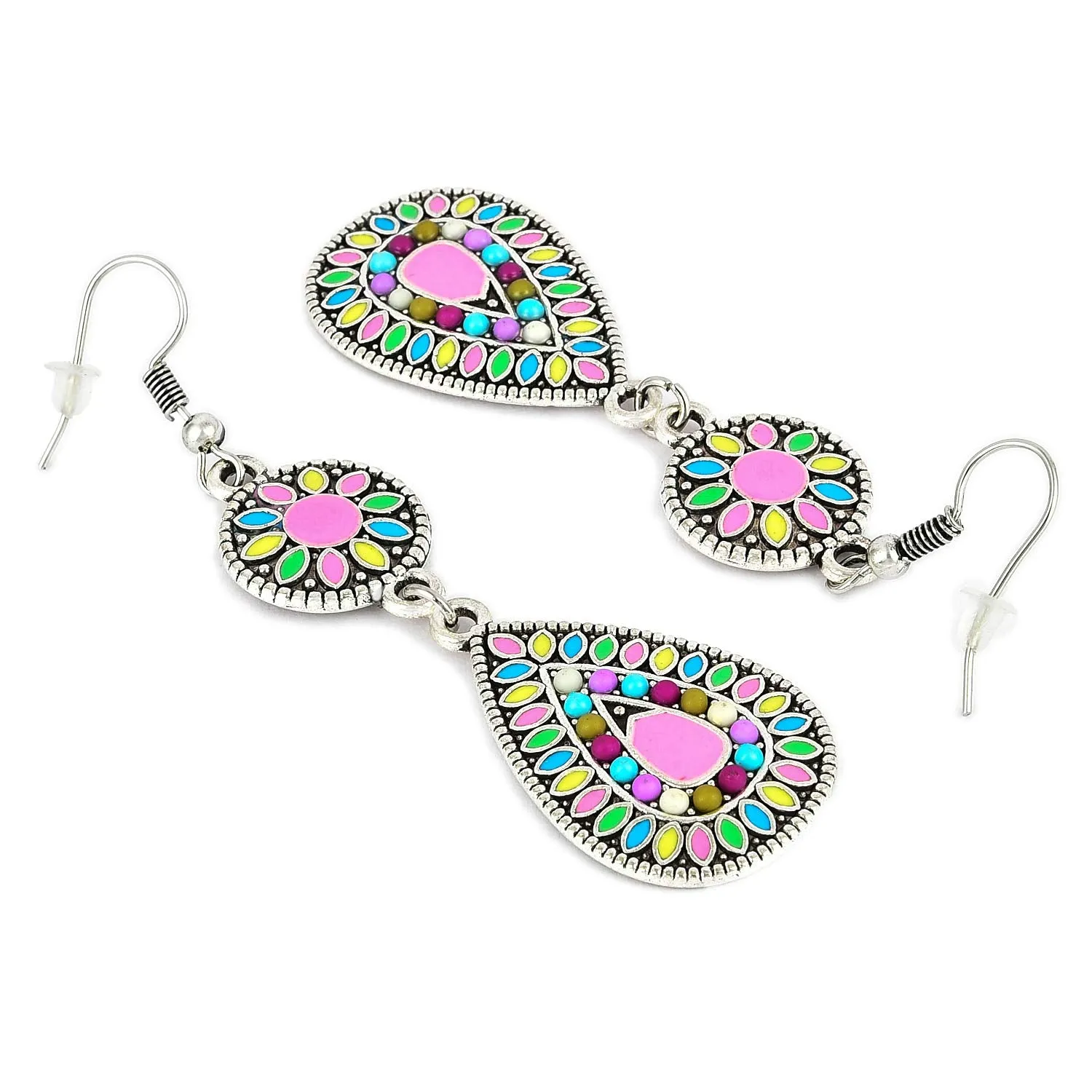 Yellow Chimes Modern Art Alloy Enamel Dangle Earring for Women & Girls