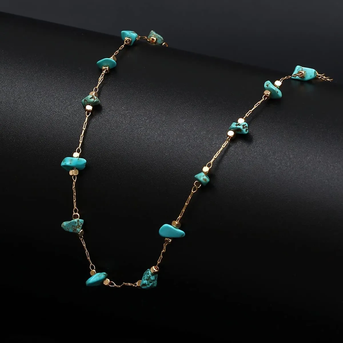 Yellow Chimes Necklace for Women and Girls Fashion Green Choker Necklace for Women Turquoise Stone Choker Necklace for Girls | Birthday Gift for Girls and women