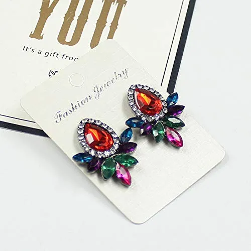 Yellow Chimes Sparkling Leafs Multicolor Stud Earring for Women & Girls