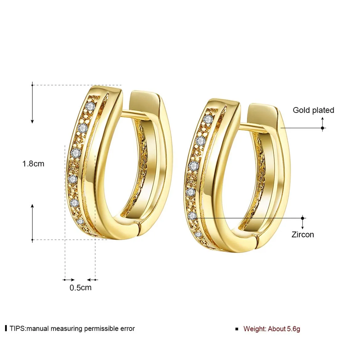 Yellow Chimes Studded Golden Hoops Alloy Crystal Earring for Women & Girls