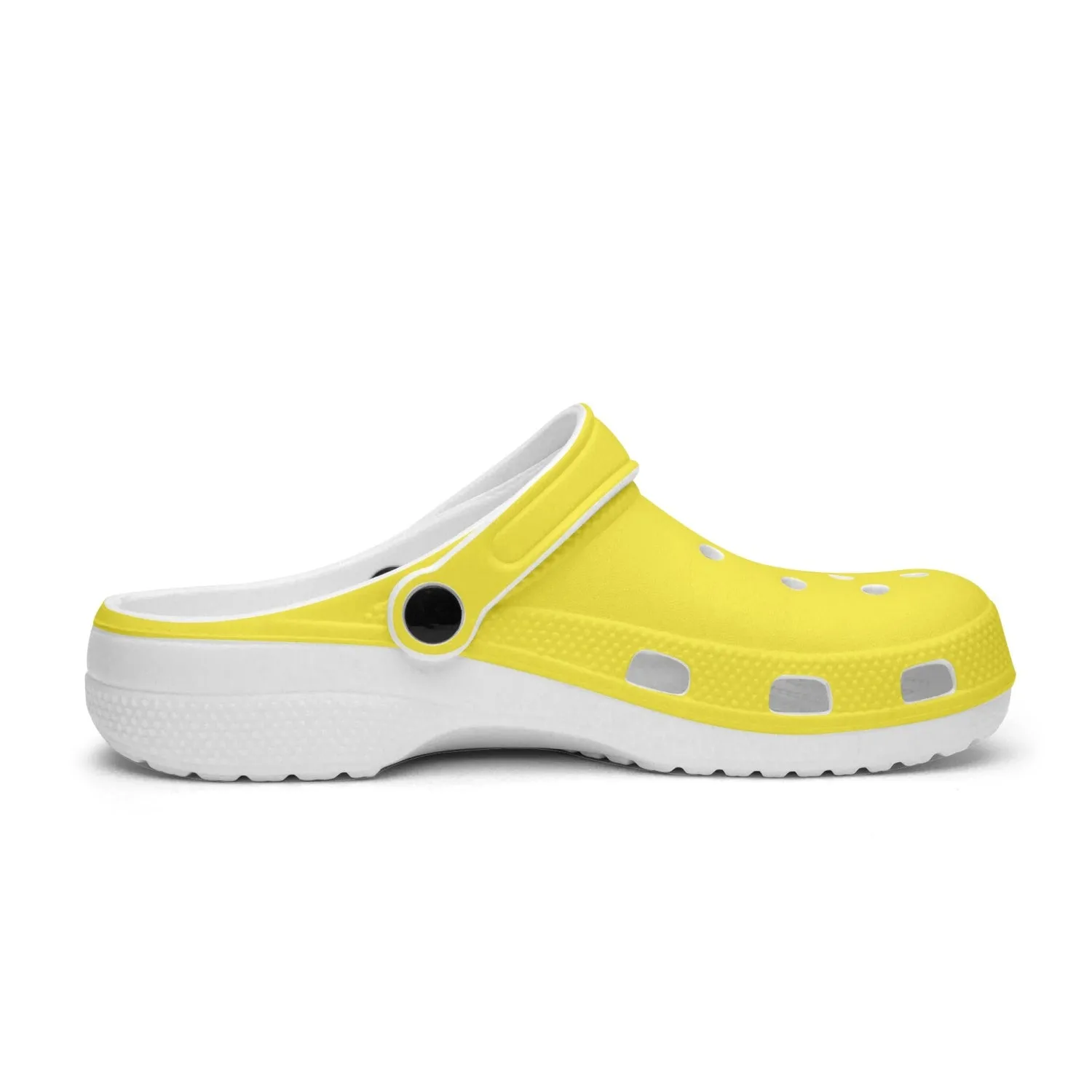 Yellow Color Slip On Sandals, Best Solid Bright Yellow Color Unisex Classic Lightweight Best Sandals For Men or Women