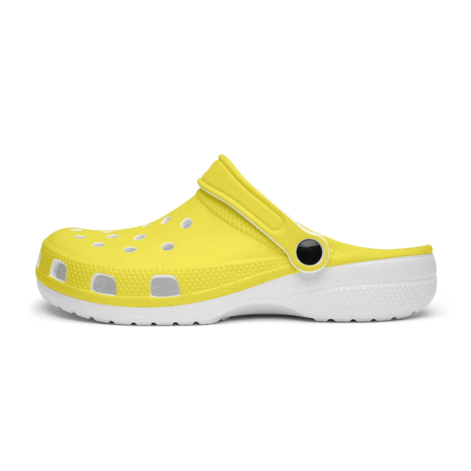 Yellow Color Slip On Sandals, Best Solid Bright Yellow Color Unisex Classic Lightweight Best Sandals For Men or Women