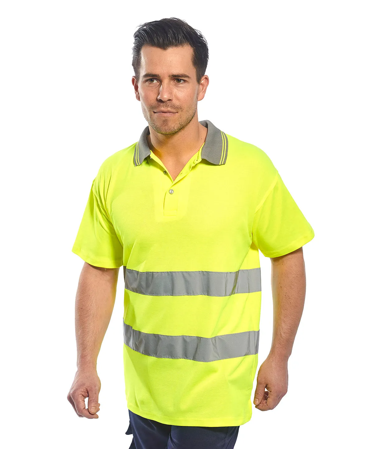 Yellow - Cotton Comfort polo shirt (S171)