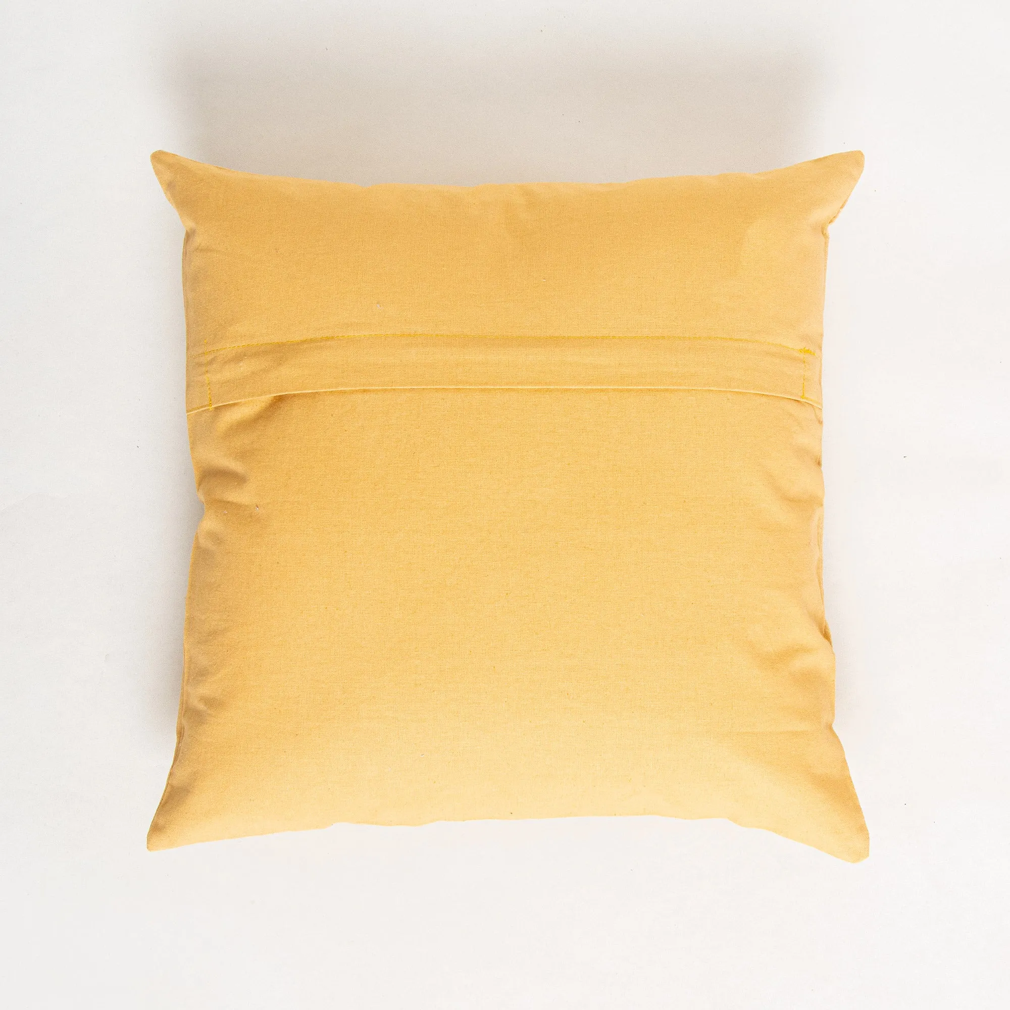 Yellow Cotton Embroidered Cushion Covers