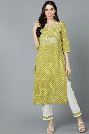 Yellow Cotton Printed Kurta