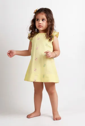 Yellow Dobby Dress