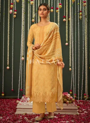 Yellow Embroidered Pakistani Salwar Kameez