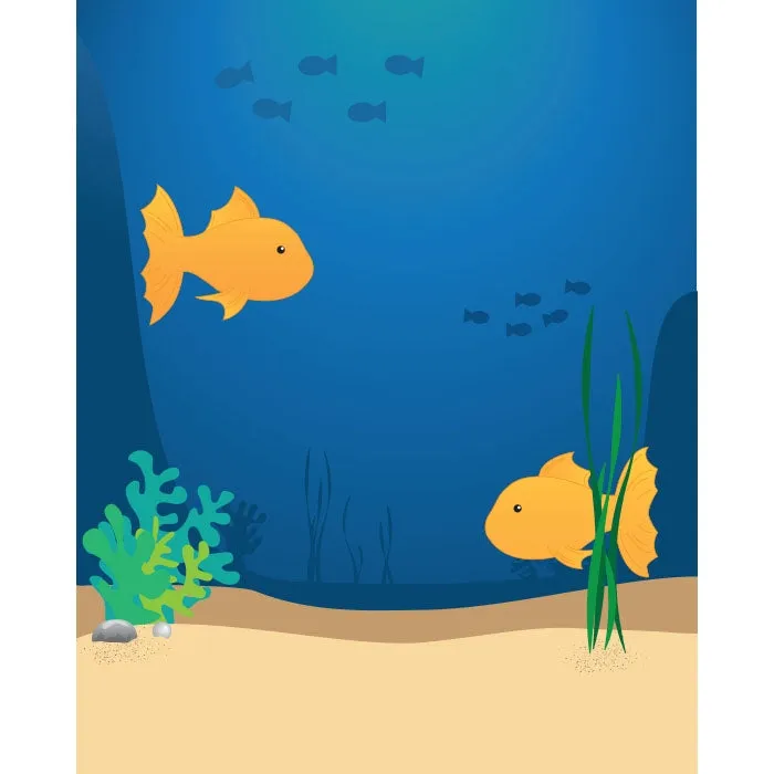 Yellow Fish Printed Backdrop