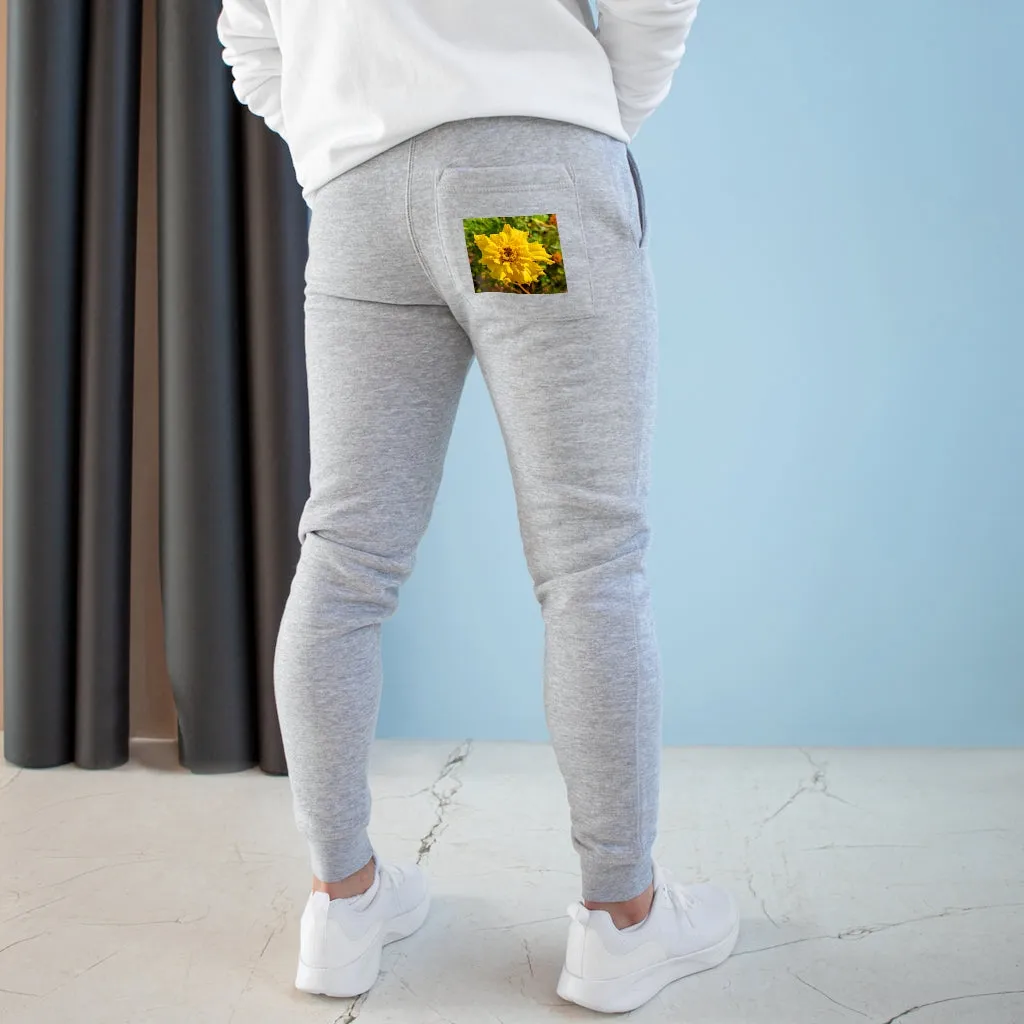 Yellow Flower Premium Fleece Joggers