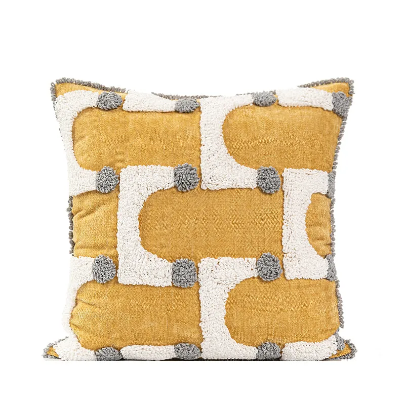 Yellow Geometric Pattern Pillow