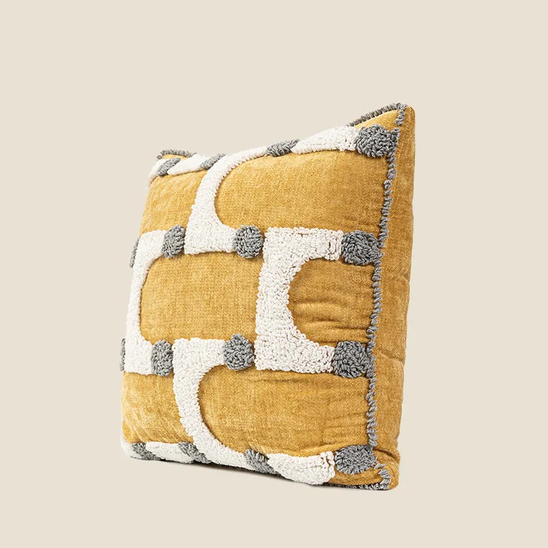 Yellow Geometric Pattern Pillow