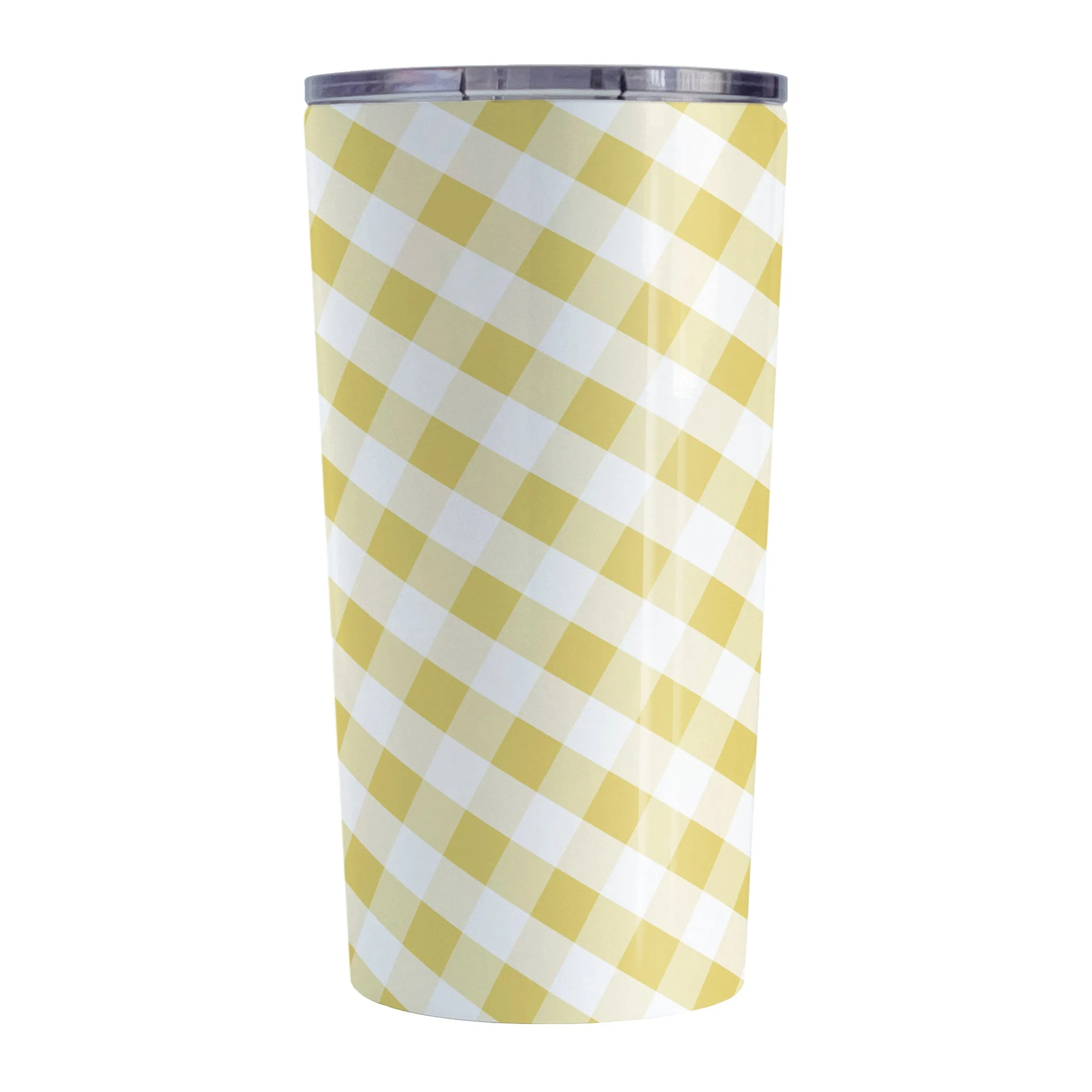 Yellow Gingham Tumbler Cup