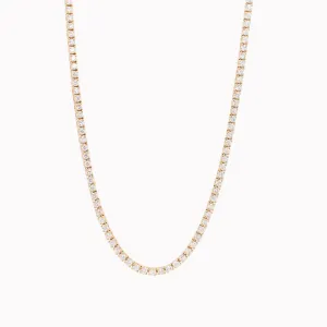 Yellow Gold Diamond Tennis Necklace 5.42ct