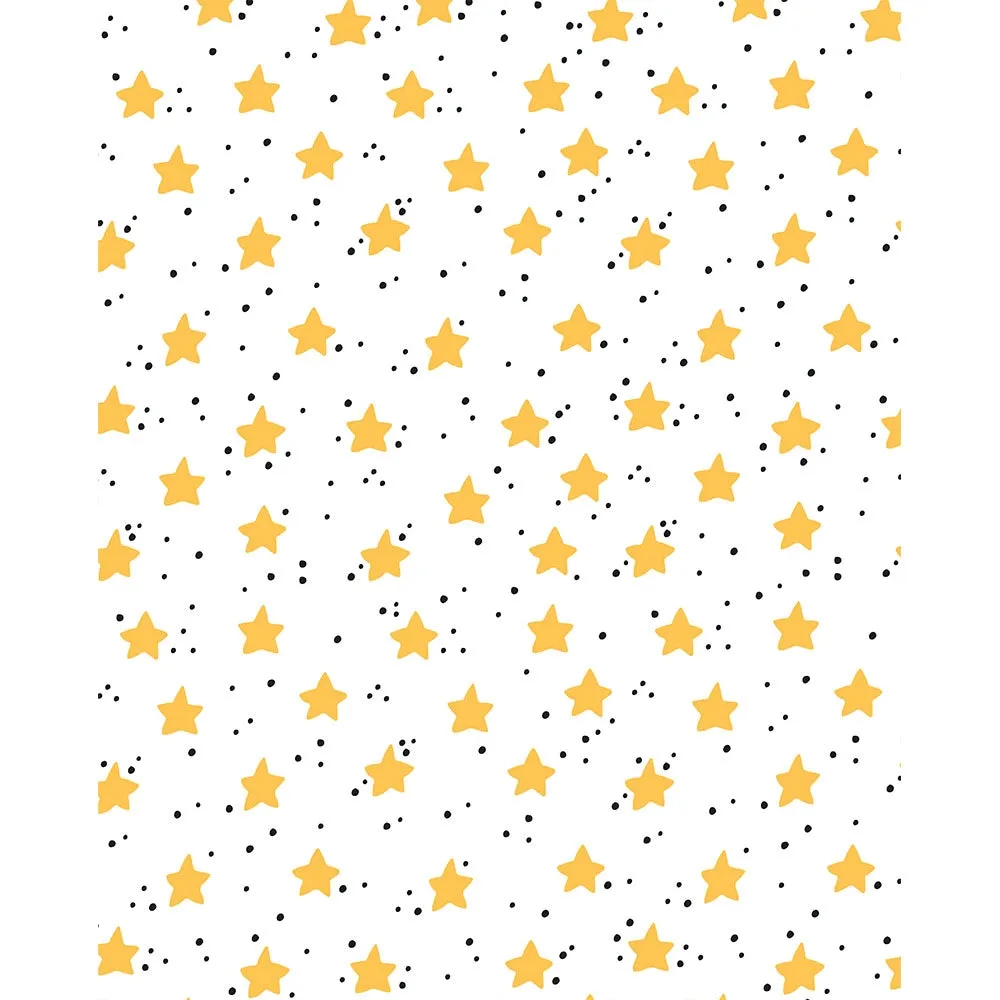 Yellow Gold Stars Printed Backdrop