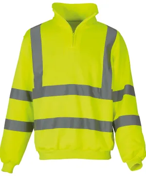 Yellow - Hi-vis ¼ zip sweatshirt (HVK06)