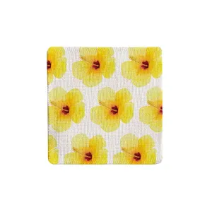 Yellow Hibiscus Fabric Coaster