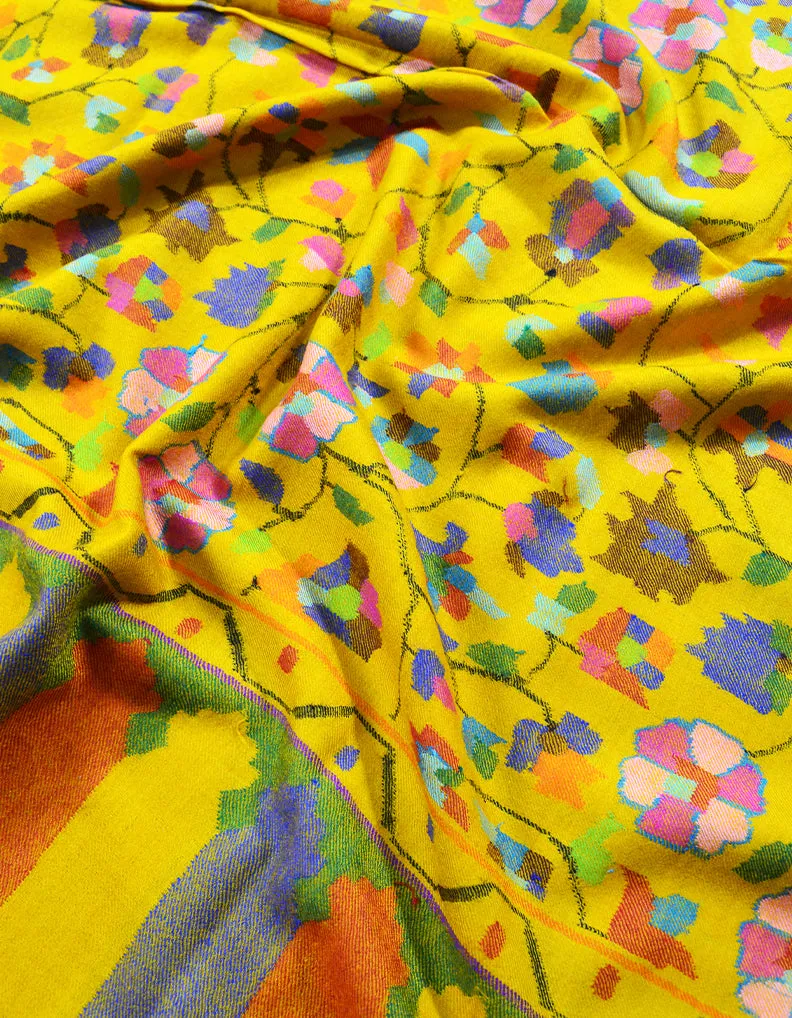 yellow Kani Pashmina Shawl 7771