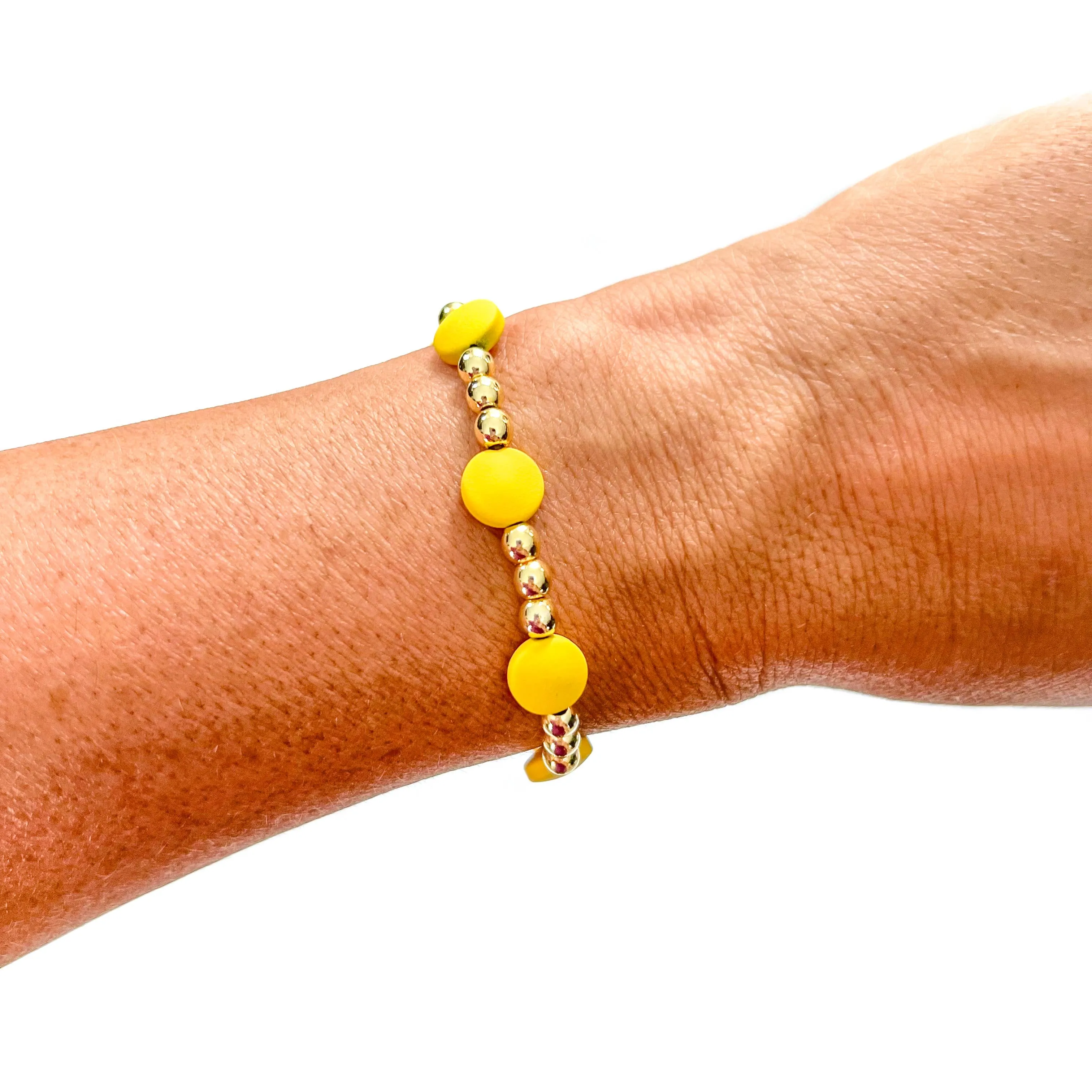 Yellow MIx Bead Bracelets