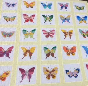 Yellow Painted Butterfly Quilt-9/23